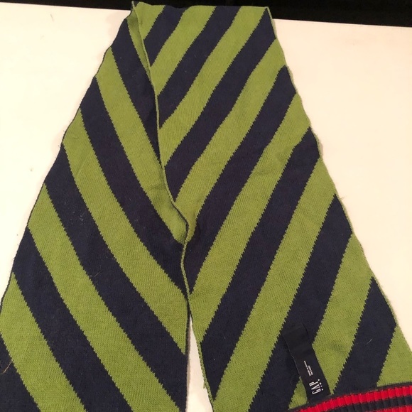 Gap unisex green & blue stripe scarf NWOT - Picture 1 of 4